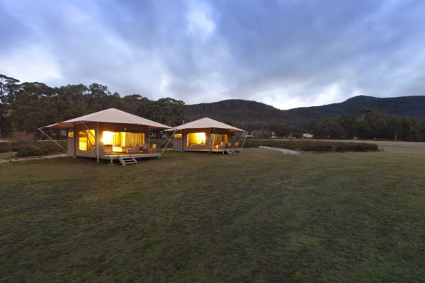 Deluxe Glamping at sunset