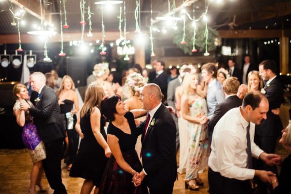 wedding guests dancing