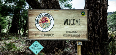 welcome to cave hill creek sign